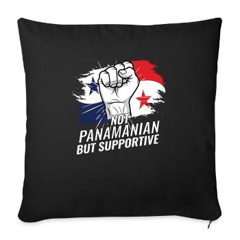 Pas panaméen mais favorable au Panama - Housse de coussin décorative 45 x 45 cm - noir - Devant
