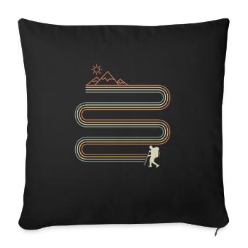 Retro hiking go mountains hiker - Sofa pillowcase 17,3'' x 17,3'' (45 x 45 cm) - black - Front