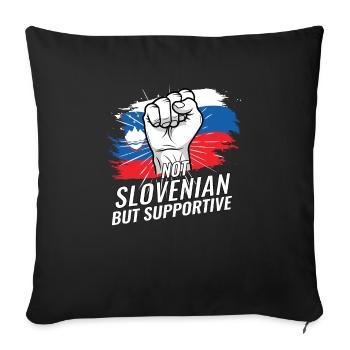 Pas slovène mais favorable au drapeau slovène - Housse de coussin décorative 45 x 45 cm - noir - Devant