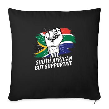 Not South African But Supportive South Africa - Sofa pillowcase 17,3'' x 17,3'' (45 x 45 cm) - black - Front