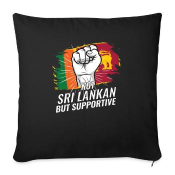Not Sri Lankan But Supportive Sri Lanka Flag - Sofa pillowcase 17,3'' x 17,3'' (45 x 45 cm) - black - Front