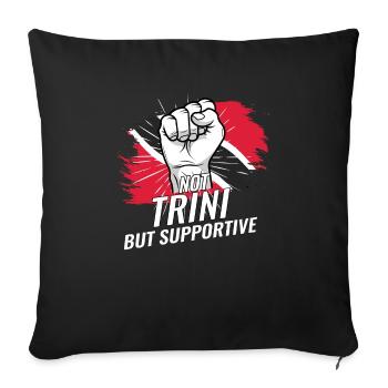 Pas Trini mais un pays de soutien à Trinidad Flag - Housse de coussin décorative 45 x 45 cm - noir - Devant