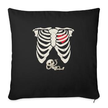 Skeleton Pregnancy Announcement XRay Baby Lust - Sofa pillowcase 17,3'' x 17,3'' (45 x 45 cm) - black - Front