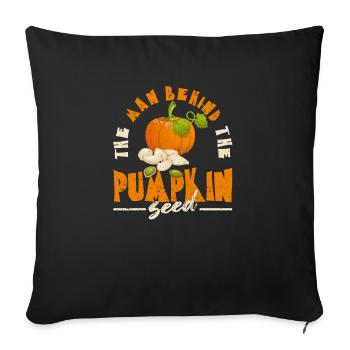 The Man Behind the Pumpkin Halloween Pregnant - Sofa pillowcase 17,3'' x 17,3'' (45 x 45 cm) - black - Front