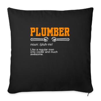 Plumber Noun Pluh Mr - Sofa pillowcase 17,3'' x 17,3'' (45 x 45 cm) - black - Front