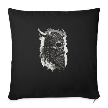 Guerrier viking Valhalla Guerrier nordique - Housse de coussin décorative 45 x 45 cm - noir - Devant