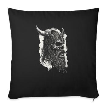 Viking païen Guerrier nordique Viking - Housse de coussin décorative 45 x 45 cm - noir - Devant
