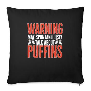 puffin puffin auke birds Lunde - Sofa pillowcase 17,3'' x 17,3'' (45 x 45 cm) - black - Front