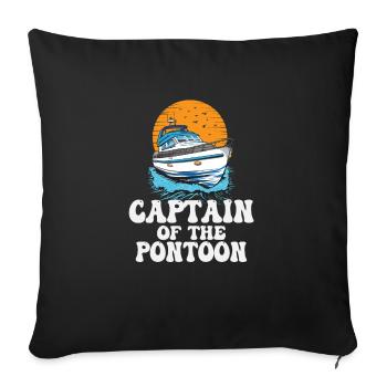 Captain Of The Pontoon Motorboat Owner Lake Life - Sofa pillowcase 17,3'' x 17,3'' (45 x 45 cm) - black - Front