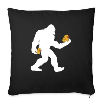 Sasquatch Big Foot Yetti Kids Rubber Duck - Sofa pillowcase 17,3'' x 17,3'' (45 x 45 cm) - black - Front