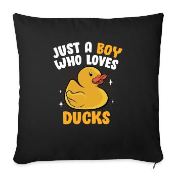 Just A Boy Who Loves Rubber Ducks Duckling Funny D - Sofakissenbezug 45 x 45 cm - Schwarz - Vorne