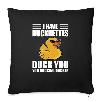 Canard en caoutchouc Canard jaune Canard de bain J’ai Duc - Housse de coussin décorative 45 x 45 cm - noir - Devant