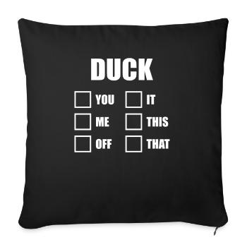 Canard en caoutchouc Jaune Bain Canard Mignon Caneton - Housse de coussin décorative 45 x 45 cm - noir - Devant