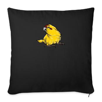 Perruche de chèvre I Motif de perruche pour porte-oiseau - Housse de coussin décorative 45 x 45 cm - noir - Devant
