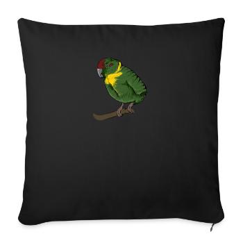 Perruche de chèvre I Motif de perruche pour porte-oiseau - Housse de coussin décorative 45 x 45 cm - noir - Devant