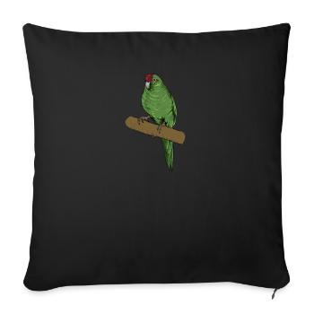 Perruche de chèvre I Motif de perruche pour porte-oiseau - Housse de coussin décorative 45 x 45 cm - noir - Devant