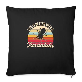 Spider Web Tarantula Arachnid Spider Lover - Sofa pillowcase 17,3'' x 17,3'' (45 x 45 cm) - black - Front