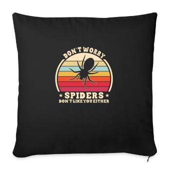 Spider Web Tarantula Arachnid Spider Lover - Sofa pillowcase 17,3'' x 17,3'' (45 x 45 cm) - black - Front
