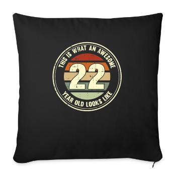 22e anniversaire pour que vous voyiez avec 22 cadeaux rétro - Housse de coussin décorative 45 x 45 cm - noir - Devant
