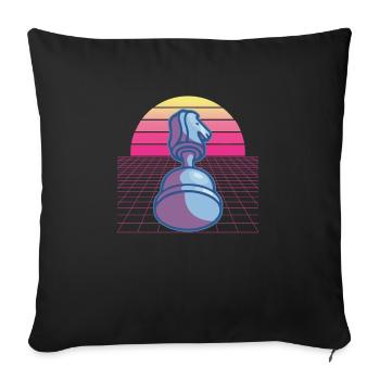 Vintage Chess Piece Retro Chess Piece - Sofa pillowcase 17,3'' x 17,3'' (45 x 45 cm) - black - Front