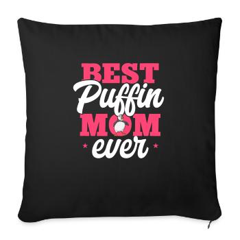puffin, puffin, auks, lunde - Sofa pillowcase 17,3'' x 17,3'' (45 x 45 cm) - black - Front
