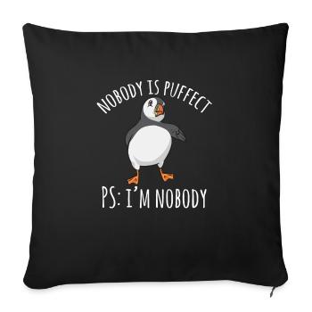 puffin puffin auke birds Lunde - Sofa pillowcase 17,3'' x 17,3'' (45 x 45 cm) - black - Front
