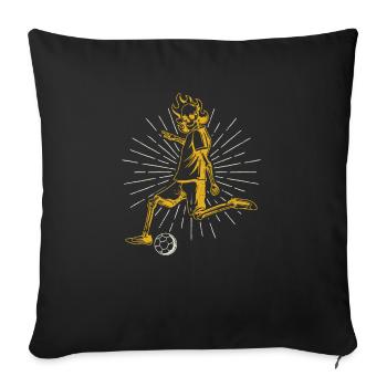 Skeleton Soccer Funny Halloween Sports Player - Sofa pillowcase 17,3'' x 17,3'' (45 x 45 cm) - black - Front