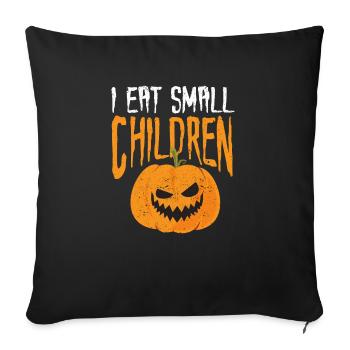 Je mange des jeunes enfants annonce de grossesse - Housse de coussin décorative 45 x 45 cm - noir - Devant