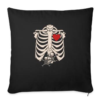 Skeleton Pregnancy Announcement Gemini XRay - Sofa pillowcase 17,3'' x 17,3'' (45 x 45 cm) - black - Front