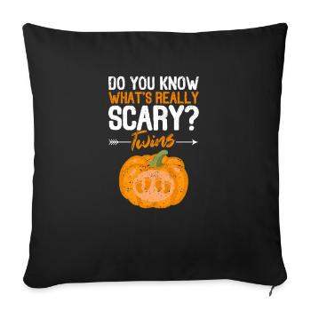Savez-vous ce qui est vraiment effrayant Gémeaux - Housse de coussin décorative 45 x 45 cm - noir - Devant