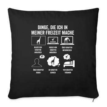 Giraffe Giraffen - Sofakissenbezug 45 x 45 cm - Schwarz - Vorne