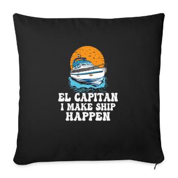 El Capitan Je fais du pontonnage un navire - Housse de coussin décorative 45 x 45 cm - noir - Devant