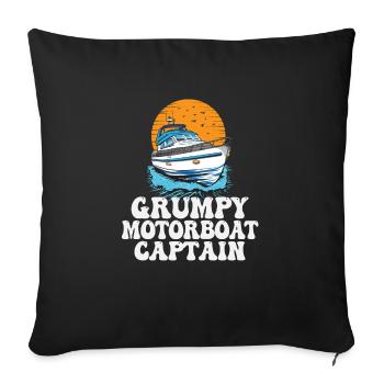 Grumpy Motorboat Captain Pontoon Boat Owner - Sofa pillowcase 17,3'' x 17,3'' (45 x 45 cm) - black - Front