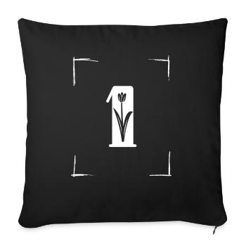 number 1 initial - Sofa pillowcase 17,3'' x 17,3'' (45 x 45 cm) - black - Front
