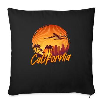 Californie - Housse de coussin décorative 45 x 45 cm - noir - Devant