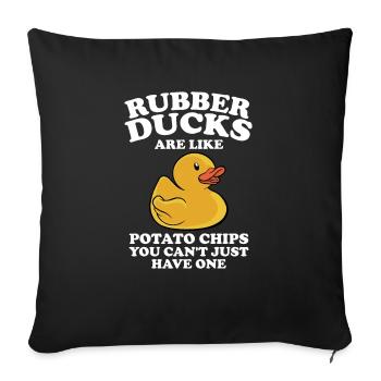 Funny Duckie Duckling Rubber Ducks Are Like Potato - Sofa pillowcase 17,3'' x 17,3'' (45 x 45 cm) - black - Front