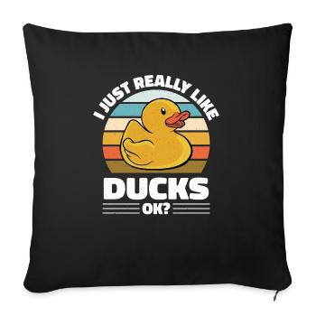 Retro Duckling Vintage I Just Really Like Rubber D - Sofakissenbezug 45 x 45 cm - Schwarz - Vorne