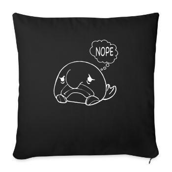 Costume de Blobfish - Visage de poisson Blob laid - - Housse de coussin décorative 45 x 45 cm - noir - Devant