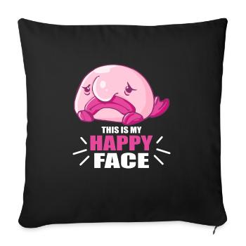 Costume de Blobfish - Visage de poisson Blob laid - - Housse de coussin décorative 45 x 45 cm - noir - Devant