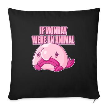 Blobfish Kostüm - Hässliches Blob Fischgesicht - - Sofakissenbezug 45 x 45 cm - Schwarz - Vorne
