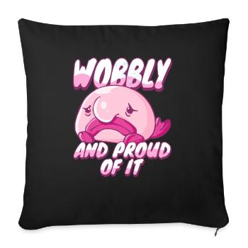 Costume de Blobfish - Visage de poisson Blob laid - - Housse de coussin décorative 45 x 45 cm - noir - Devant