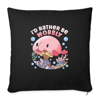 Costume de Blobfish - Visage de poisson Blob laid - - Housse de coussin décorative 45 x 45 cm - noir - Devant