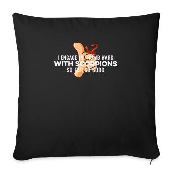 Je m’engage dans des guerres de pouce avec Scorpions Humour Cool - Housse de coussin décorative 45 x 45 cm - noir - Devant
