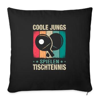 Coole Jungs spielen Tischtennis - Sofakissenbezug 45 x 45 cm - Schwarz - Vorne