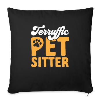 Pet Sitting Cat Dog Pet Sitter - Sofa pillowcase 17,3'' x 17,3'' (45 x 45 cm) - black - Front