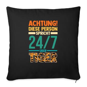 Tiger Motiv - Sofakissenbezug 45 x 45 cm - Schwarz - Vorne