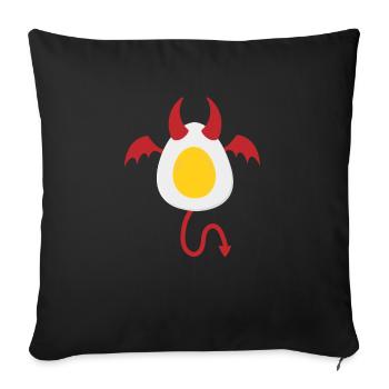 Funny Halloween Devil Egg Food Lover Spooky - Sofa pillowcase 17,3'' x 17,3'' (45 x 45 cm) - black - Front