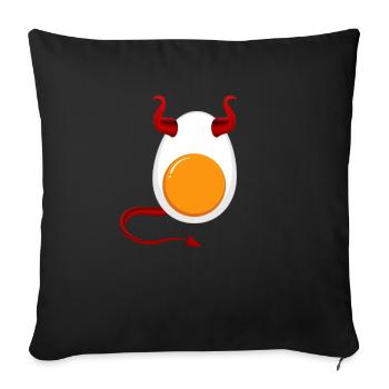 Funny Halloween Devil Egg Food Lover Spooky - Sofa pillowcase 17,3'' x 17,3'' (45 x 45 cm) - black - Front