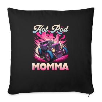 Hot Rod Momma, Retro Muscle Car Womens Hot Rod - Sofakissenbezug 45 x 45 cm - Schwarz - Vorne