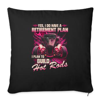 Hot Rod Grandma Retirement Plan, Retro Womens Hot - Sofa pillowcase 17,3'' x 17,3'' (45 x 45 cm) - black - Front